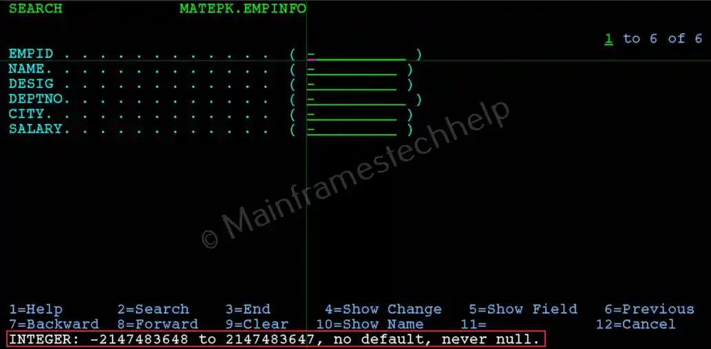 Table Column Value Range