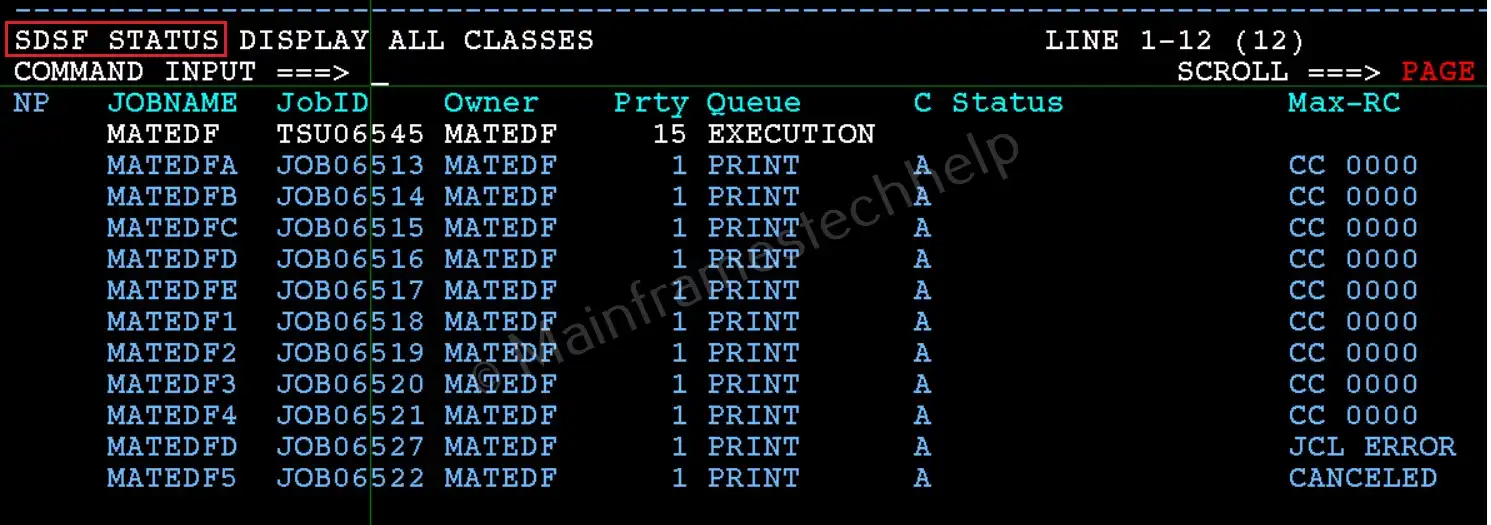 Arranging JOB Columns