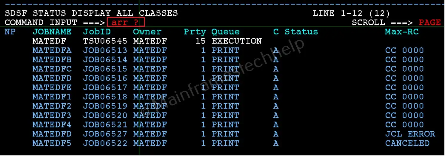 Arranging JOB Columns