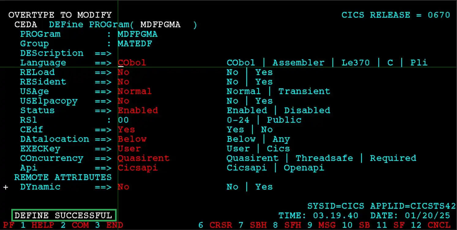 Define Application Program