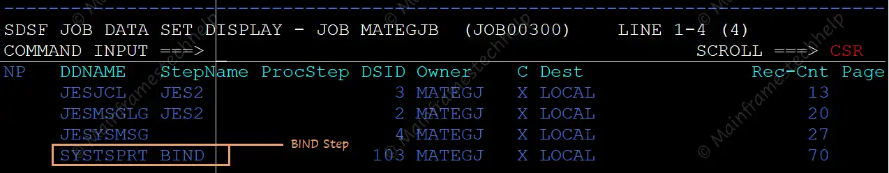 BIND JOB Precompile Step
