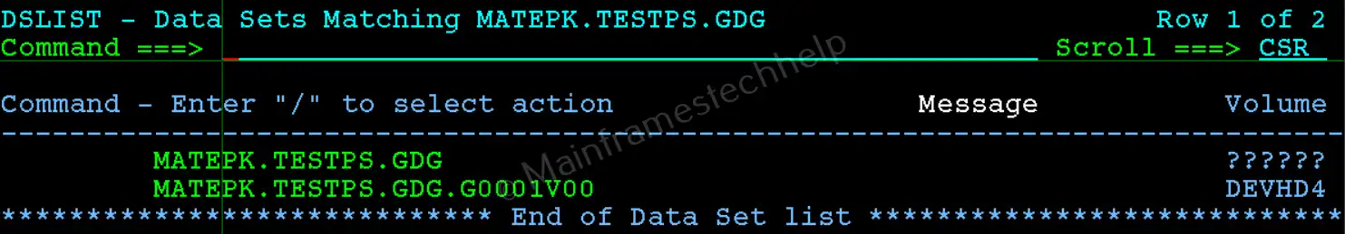 Creating New Generation as PS OUTPUT