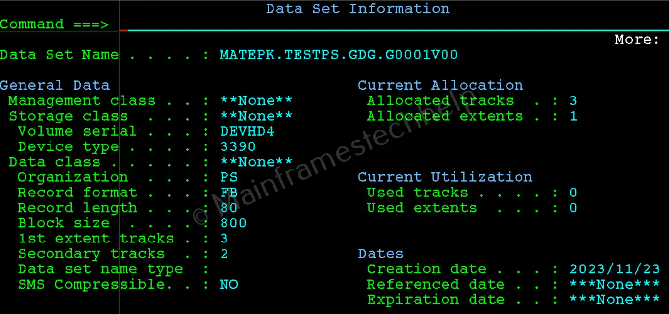 Creating New Generation as PS OUTPUT