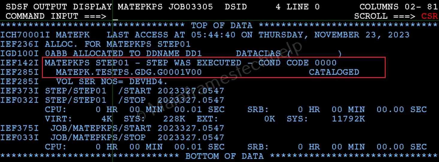 Creating New Generation as PS SYSPRINT