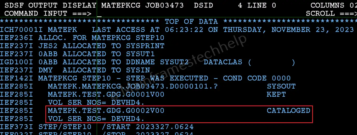 Using Absolute Generation Number SYSPRINT
