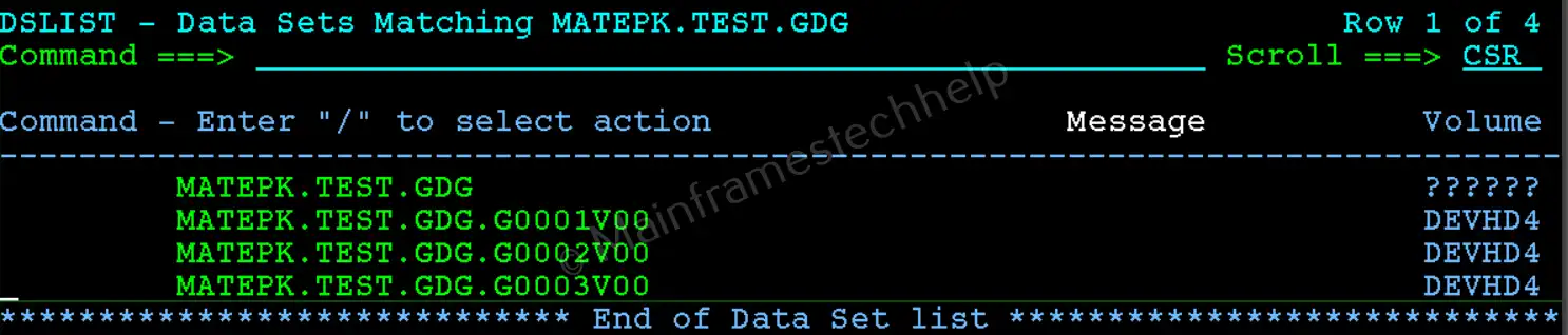 Using Relative Generation Number OUTPUT