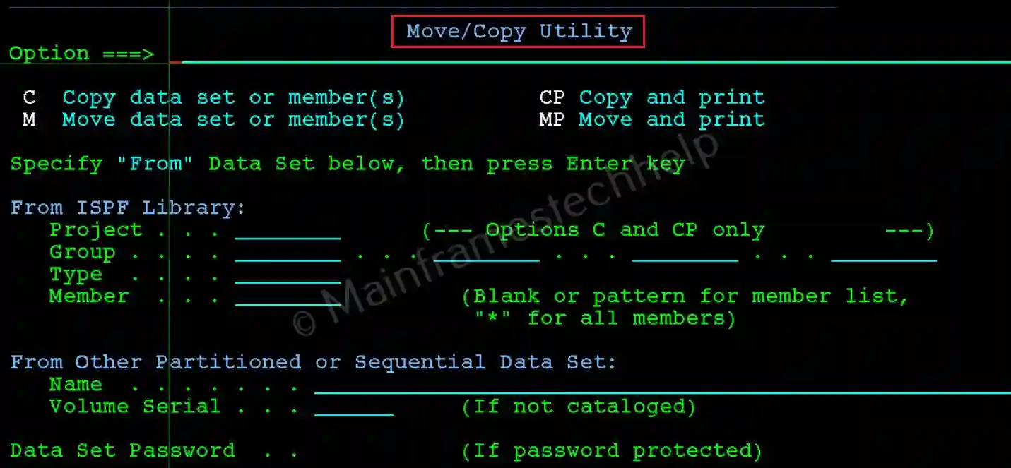 Move/Copy Utility Panel