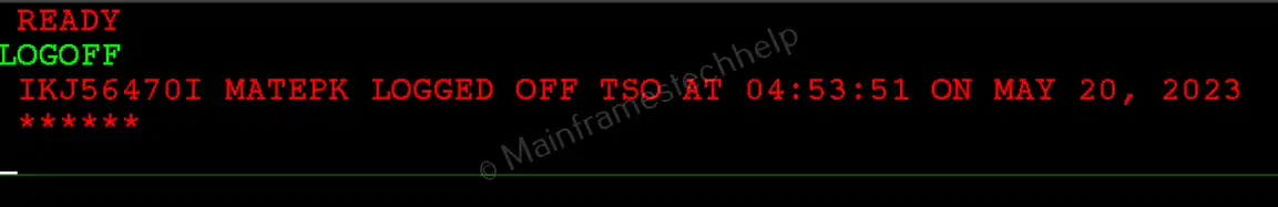Logoff from Mainframe