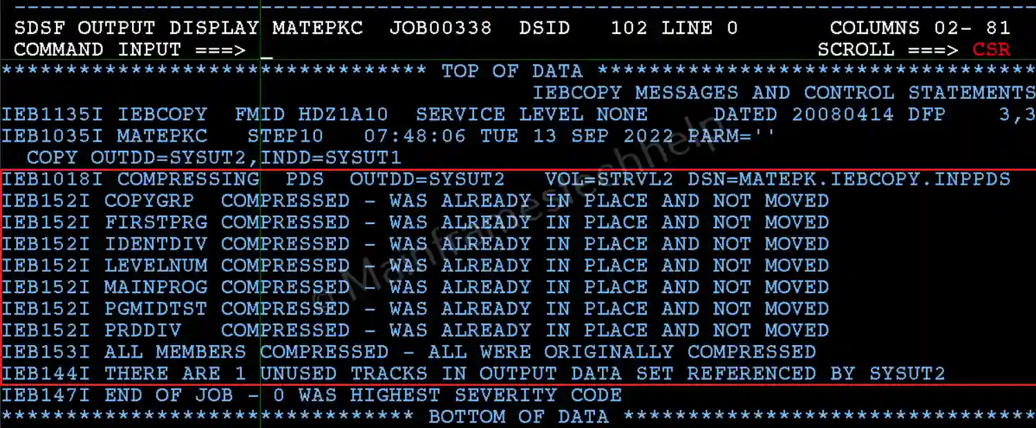Compress PDS Job Status
